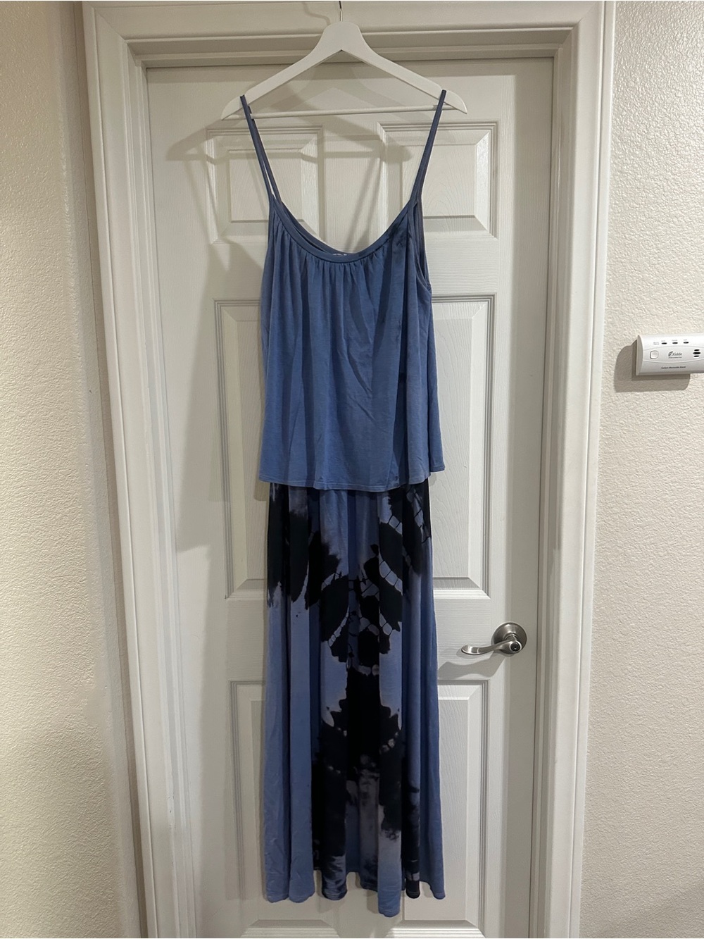 Go Couture Blue Tie-Dye Layered Maxi Dress